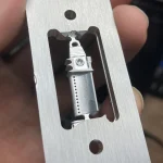 CNCによるアルミ切削加工品でジェットエンジンのタービンブレードを模したもの
