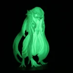 光造形3Dプリントによる蓄光フレキシブルレジン製のアマビエのフィギュア