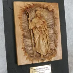 CNCによる広葉樹の切削加工品で3D彫刻の見本